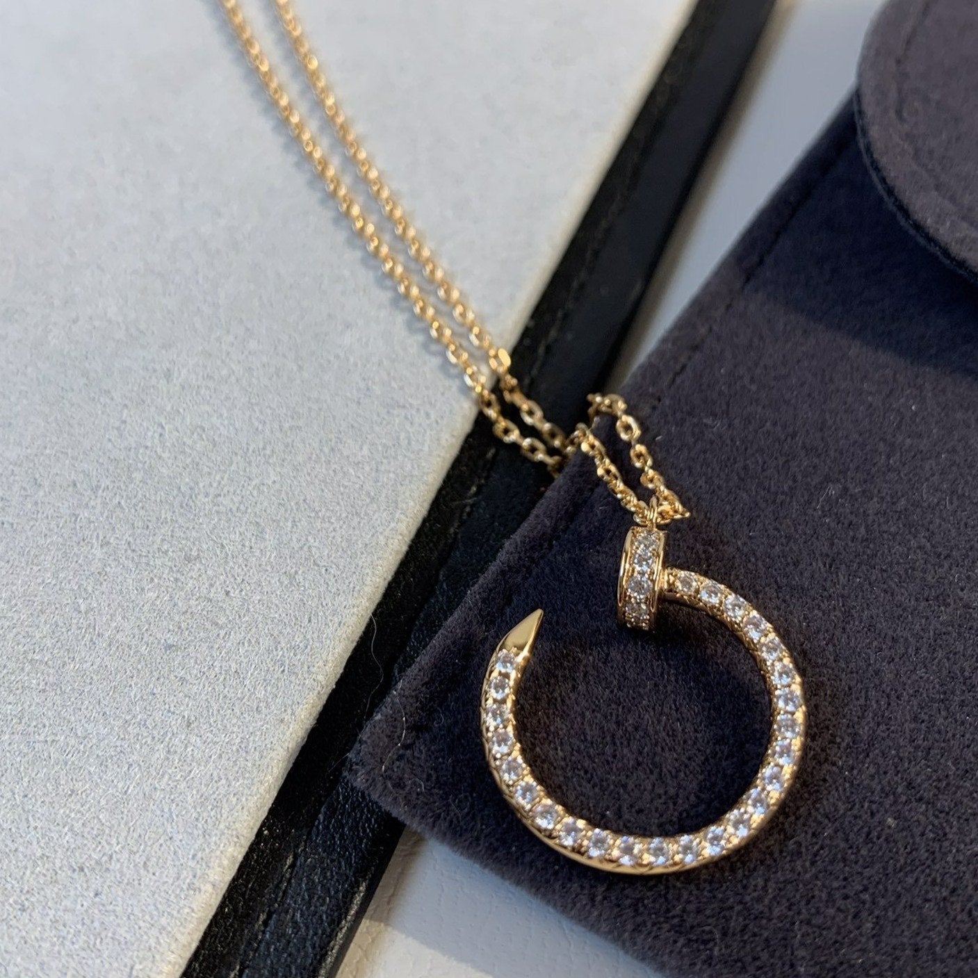 [LORA]JUSTE NECKLACE PINK GOLD DIAMONDS