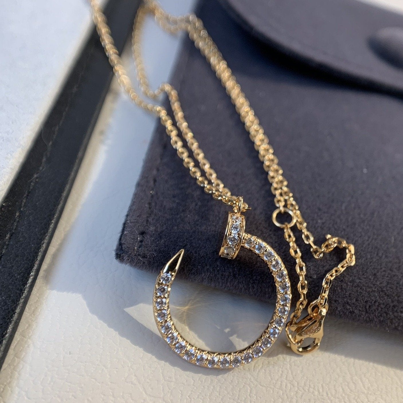[LORA]JUSTE NECKLACE PINK GOLD DIAMONDS