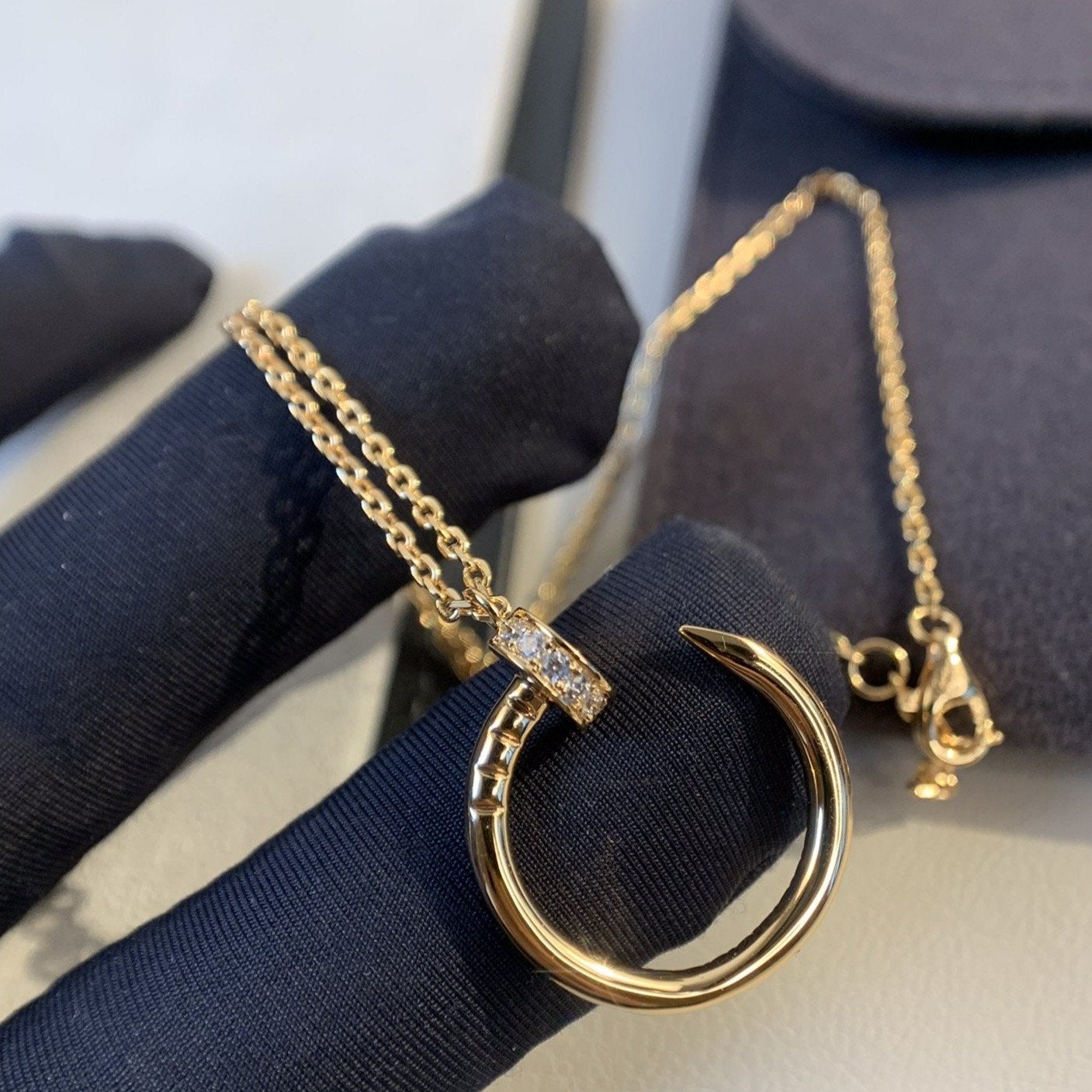 [LORA]JUSTE NECKLACE PINK GOLD DIAMONDS