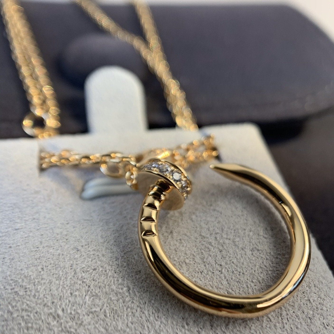 [LORA]JUSTE NECKLACE PINK GOLD DIAMONDS