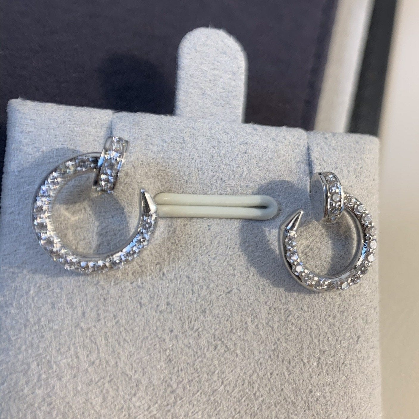 [LORA]JUSTE EARRINGS SILVER DIAMONDS