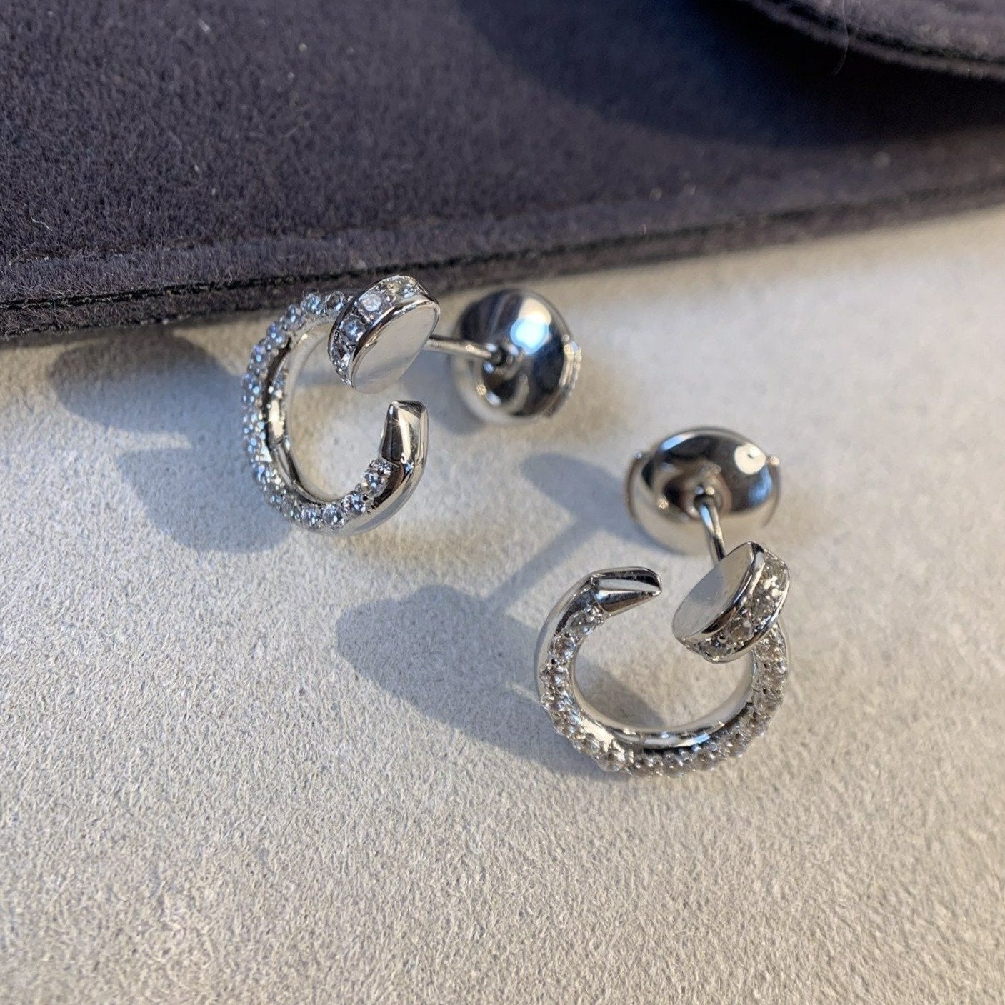 [LORA]JUSTE EARRINGS SILVER DIAMONDS