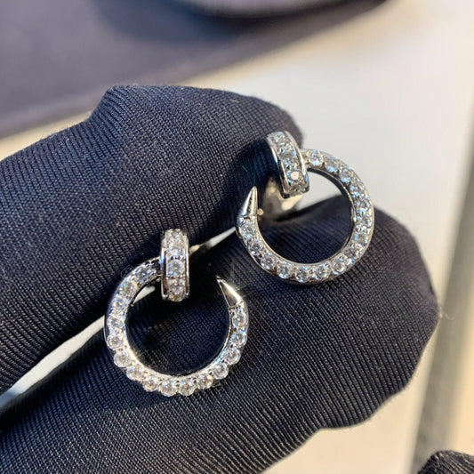 [LORA]JUSTE EARRINGS SILVER DIAMONDS