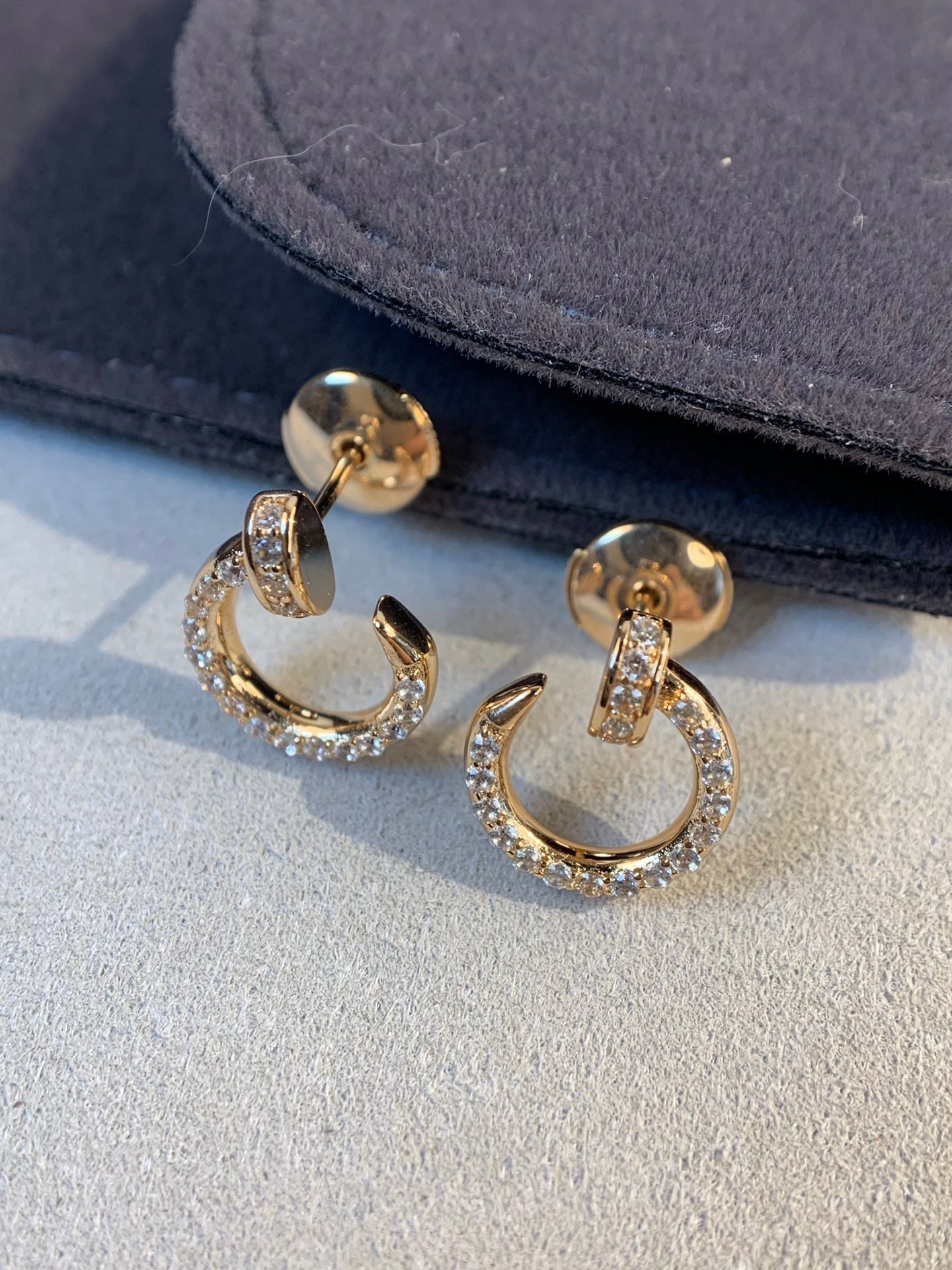 [LORA]JUSTE EARRINGS GOLD DIAMONDS