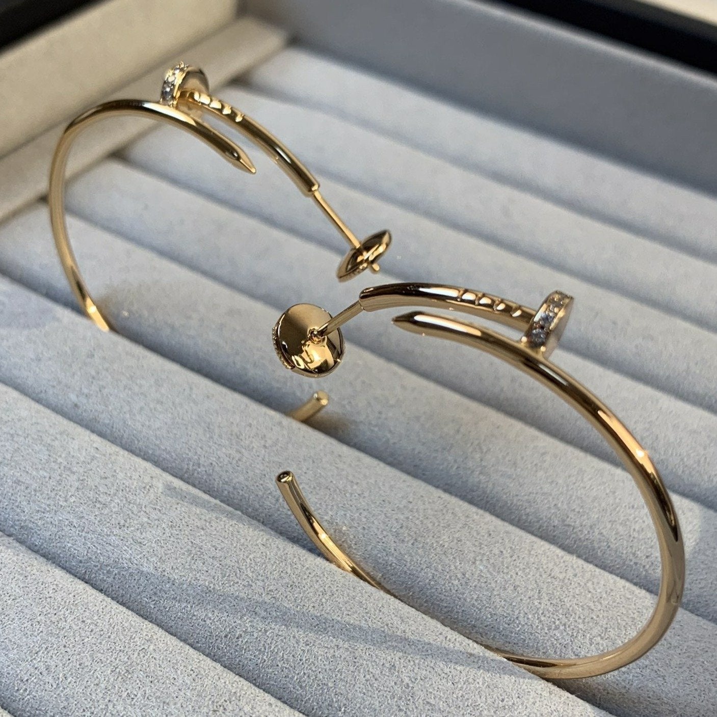 [LORA]JUSTE EARRINGS GOLD DIAMONDS 1.8MM
