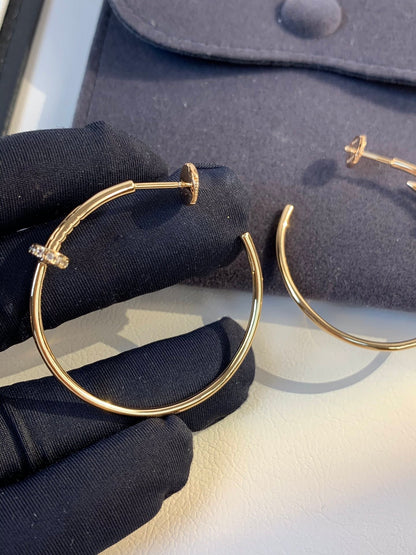 [LORA]JUSTE EARRINGS GOLD DIAMONDS 1.8MM