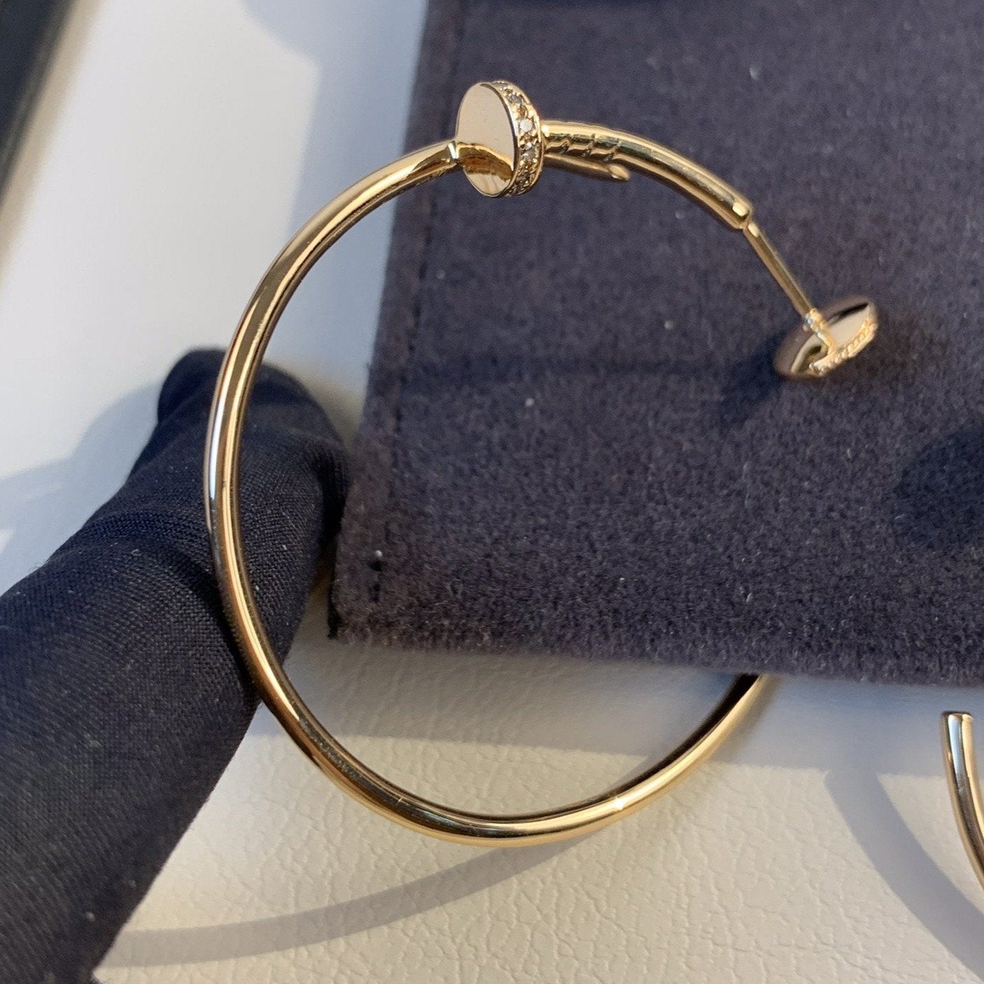 [LORA]JUSTE EARRINGS GOLD DIAMONDS 1.8MM
