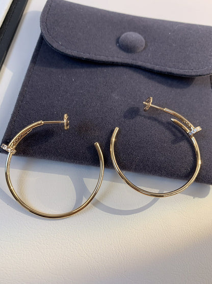 [LORA]JUSTE EARRINGS GOLD DIAMONDS 1.8MM