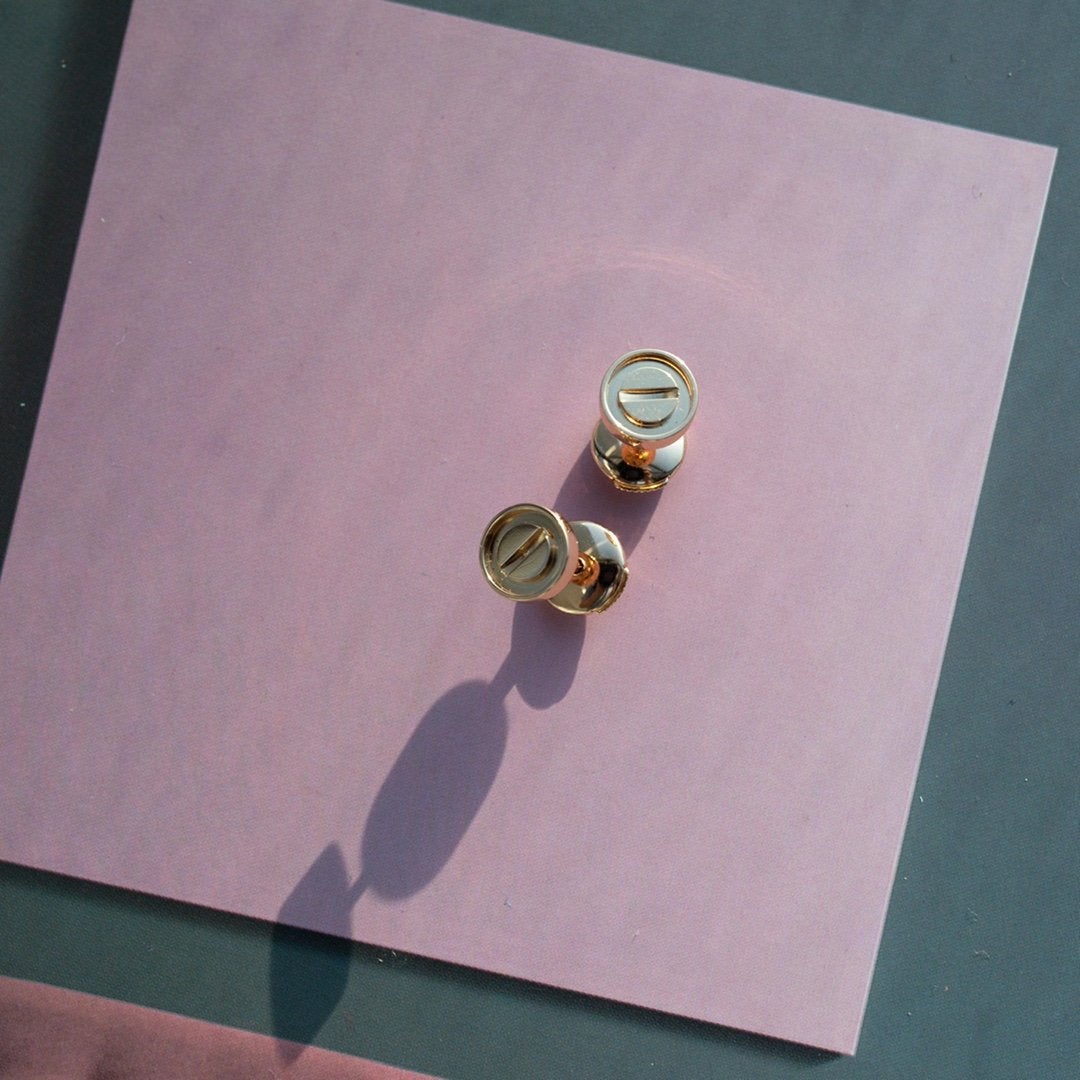 [LORA]LOVE EARRINGS PINK GOLD 10MM