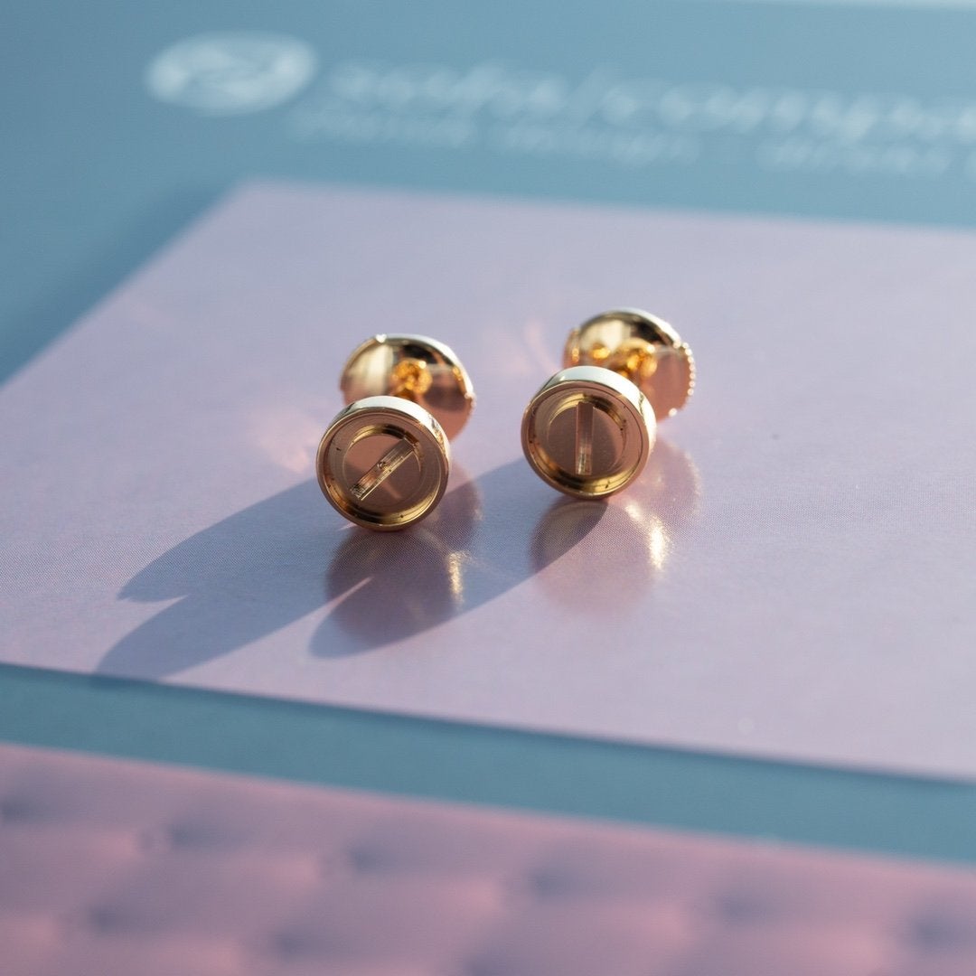 [LORA]LOVE EARRINGS PINK GOLD 10MM