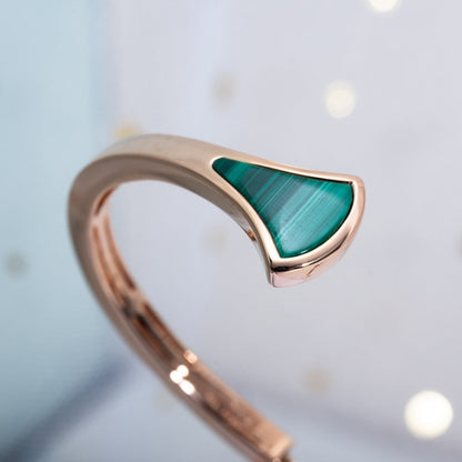 [LORA]DREAM BRACELET OPEN MALACHITE PINK GOLD