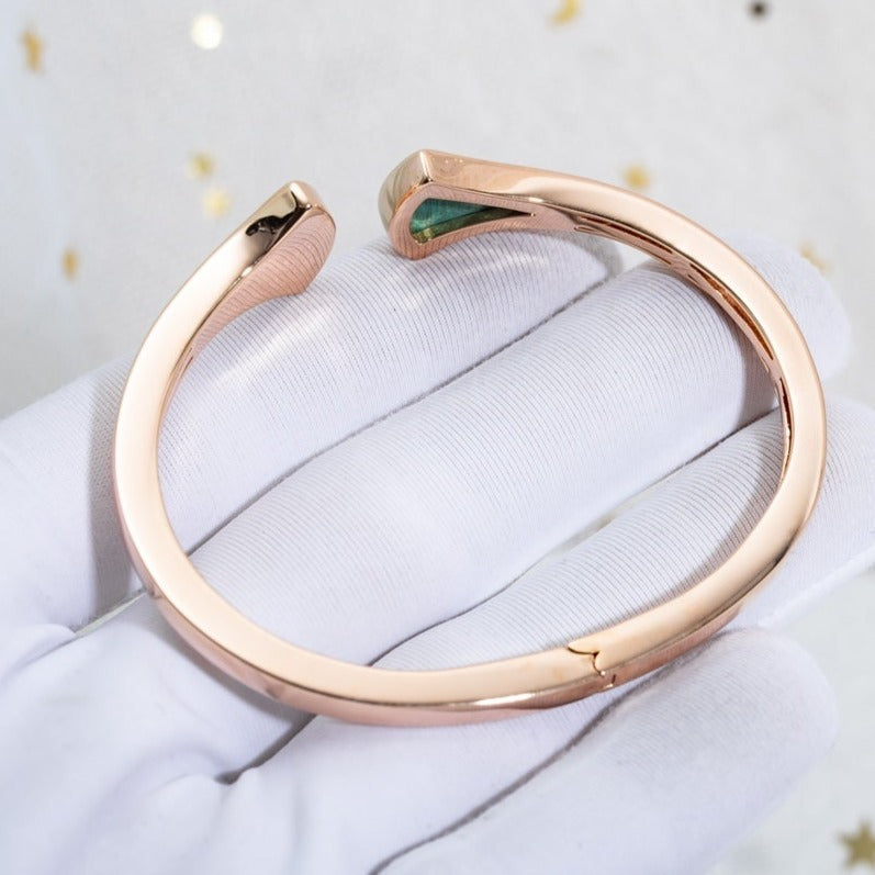 [LORA]DREAM BRACELET OPEN MALACHITE PINK GOLD