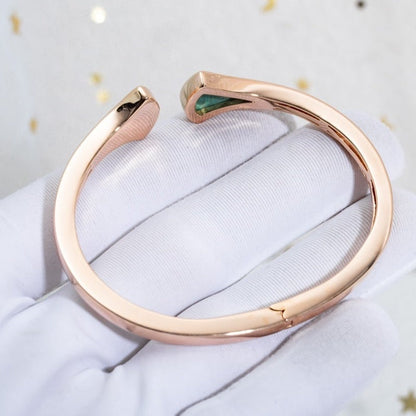[LORA]DREAM BRACELET OPEN MALACHITE PINK GOLD