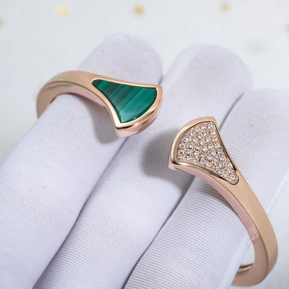 [LORA]DREAM BRACELET OPEN MALACHITE PINK GOLD