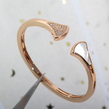 [LORA]DREAM BRACELET OPEN PINK GOLD MOP DIAMOND