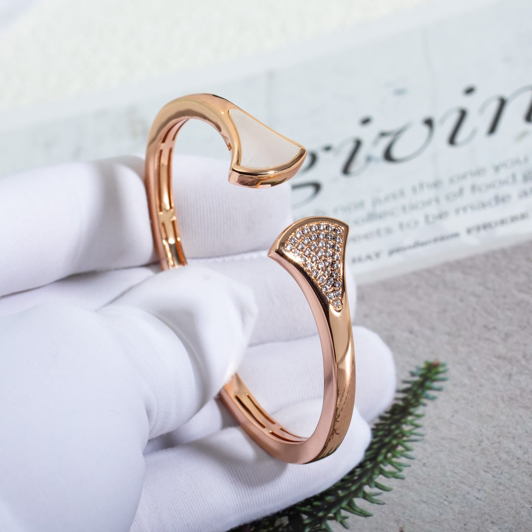 [LORA]DREAM BRACELET OPEN PINK GOLD MOP DIAMOND