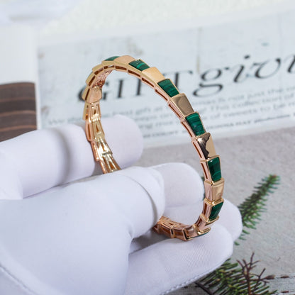 [LORA]SERPENTI BRACELET PINK GOLD MALACHITE