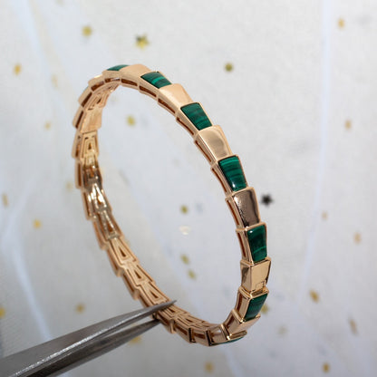 [LORA]SERPENTI BRACELET PINK GOLD MALACHITE