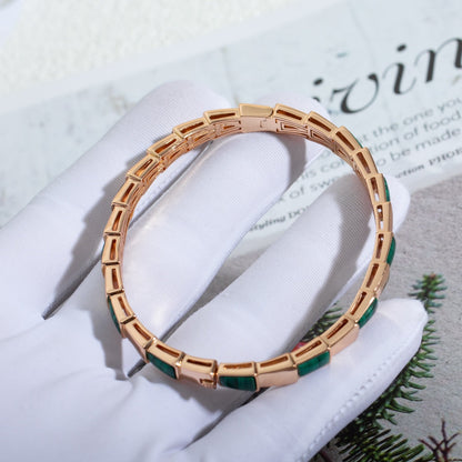 [LORA]SERPENTI BRACELET PINK GOLD MALACHITE