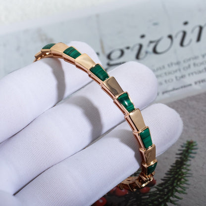 [LORA]SERPENTI BRACELET PINK GOLD MALACHITE