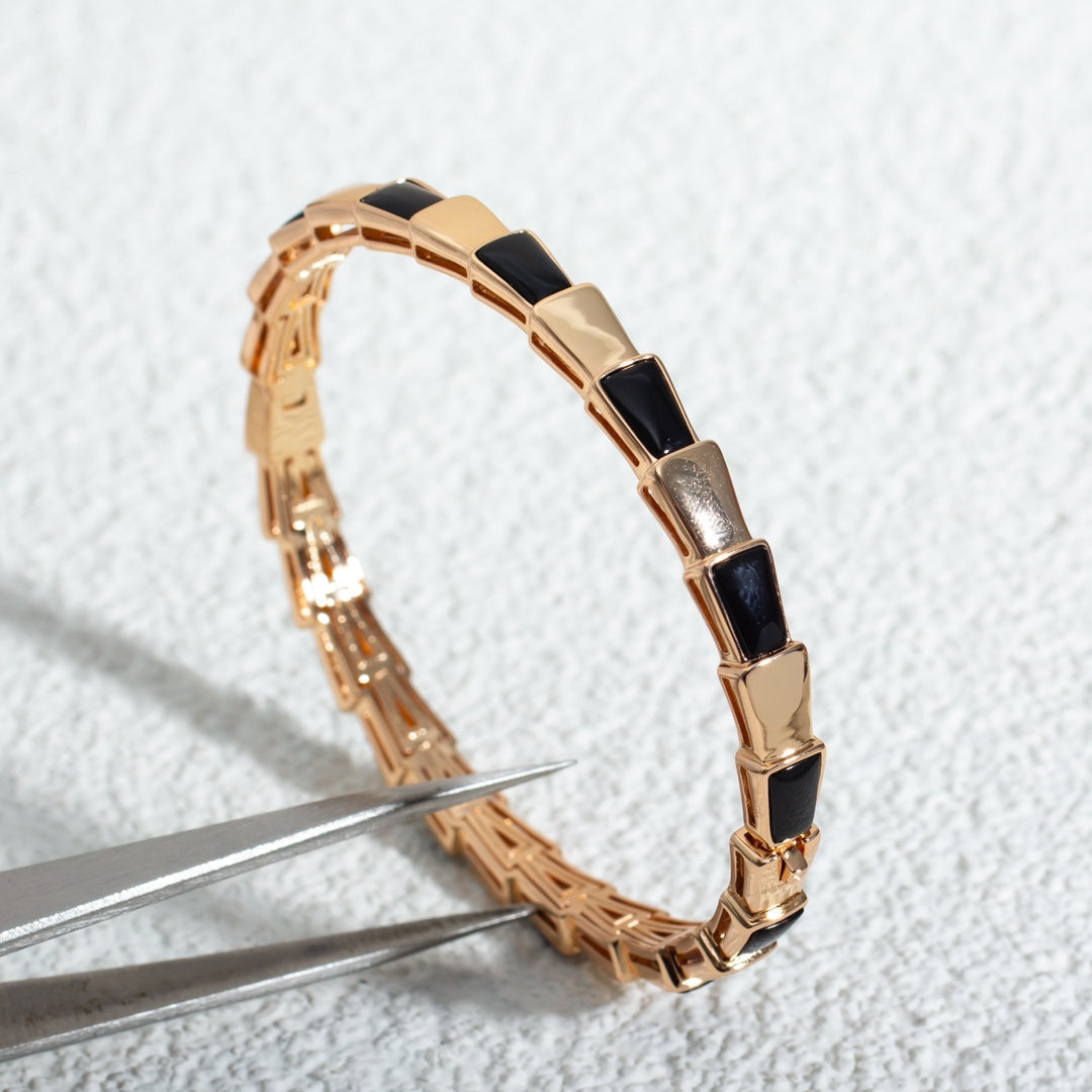 [LORA]SERPENTI BRACELET PINK GOLD ONYX