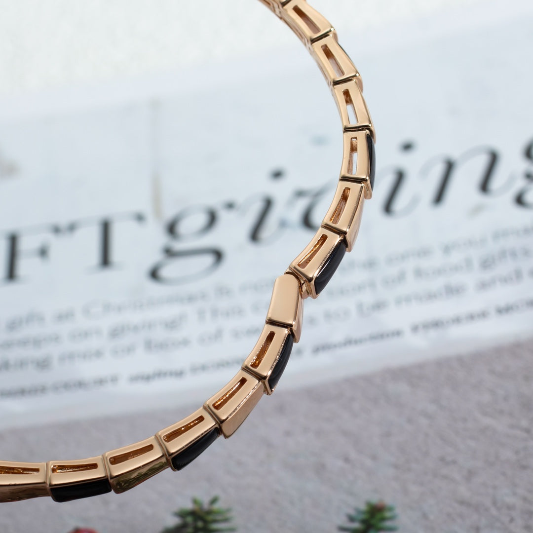 [LORA]SERPENTI BRACELET PINK GOLD ONYX