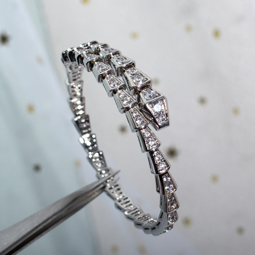 [LORA]SERPENTI BRACELET 6MM SILVER DIAMOND