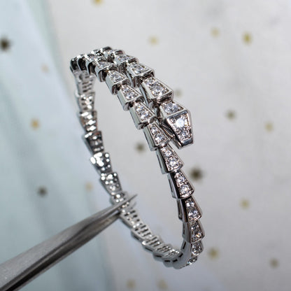 [LORA]SERPENTI BRACELET 6MM SILVER DIAMOND