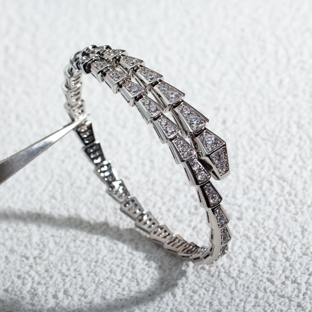 [LORA]SERPENTI BRACELET 6MM SILVER DIAMOND