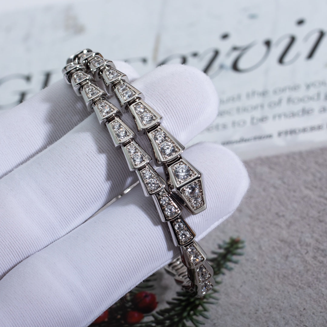 [LORA]SERPENTI BRACELET 6MM SILVER DIAMOND