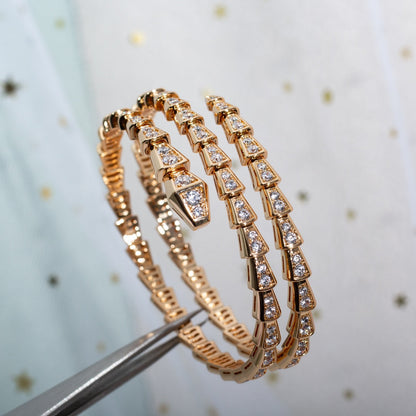 [LORA]SERPENTI BRACELET PINK GOLD DIAMOND DOUBLE ROW