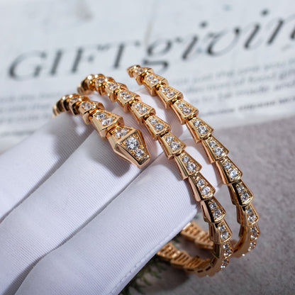 [LORA]SERPENTI BRACELET PINK GOLD DIAMOND DOUBLE ROW