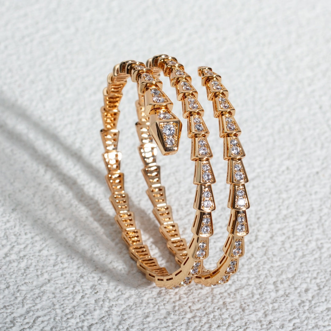 [LORA]SERPENTI BRACELET PINK GOLD DIAMOND DOUBLE ROW