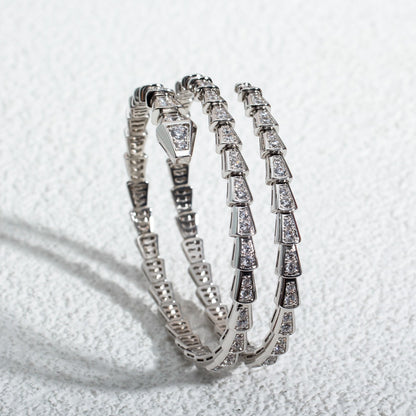 [LORA]SERPENTI BRACELET SILVER DIAMOND DOUBLE ROW