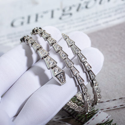 [LORA]SERPENTI BRACELET SILVER DIAMOND DOUBLE ROW