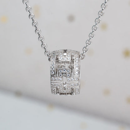 [LORA]PARENTESI NECKLACE SILVER DIAMOND