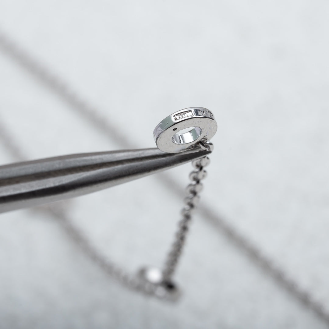 [LORA]PARENTESI NECKLACE SILVER DIAMOND