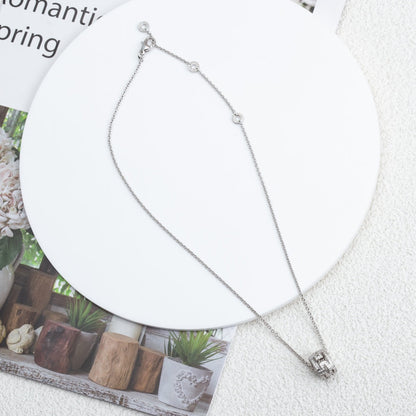 [LORA]PARENTESI NECKLACE SILVER DIAMOND