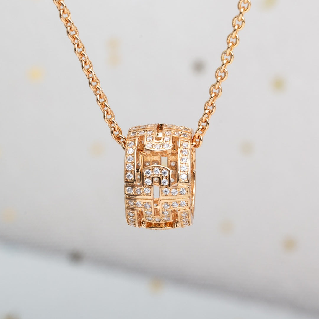 [LORA]PARENTESI NECKLACE PINK GOLD DIAMOND