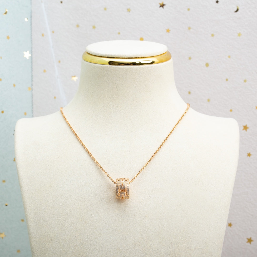 [LORA]PARENTESI NECKLACE PINK GOLD DIAMOND