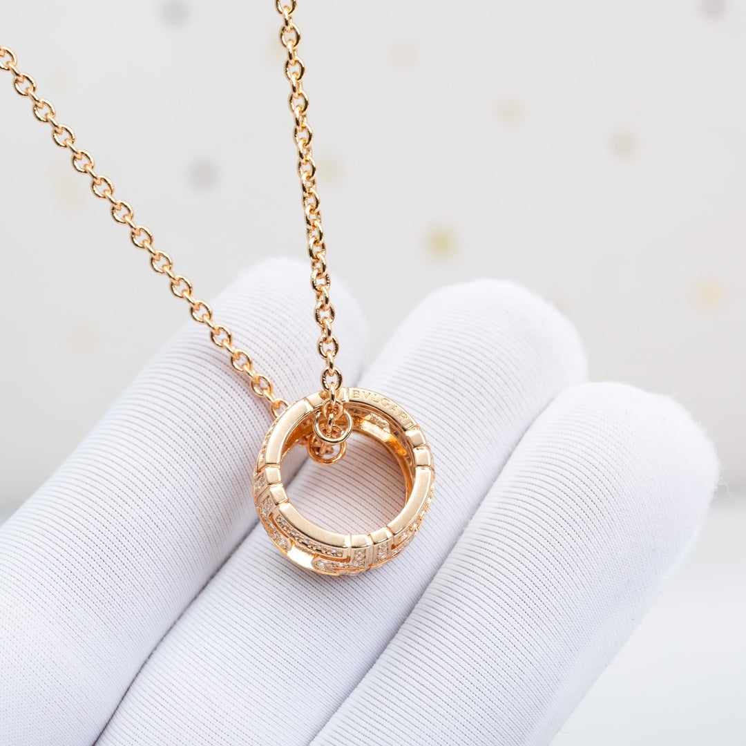 [LORA]PARENTESI NECKLACE PINK GOLD DIAMOND