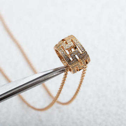 [LORA]PARENTESI NECKLACE PINK GOLD DIAMOND