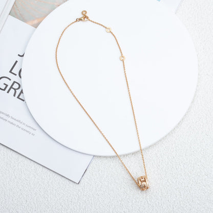 [LORA]PARENTESI NECKLACE PINK GOLD DIAMOND