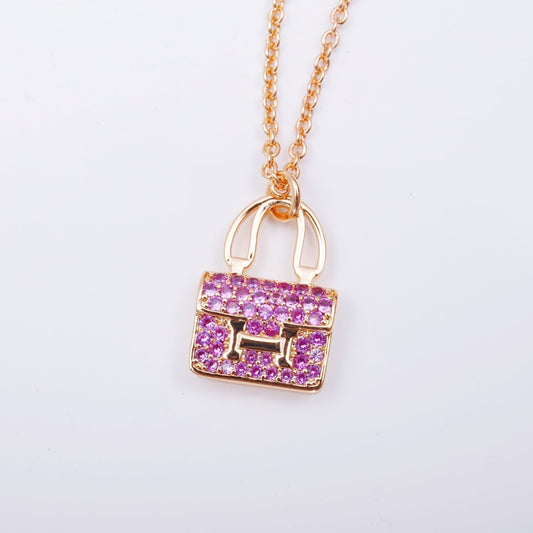 [LORA]CONSTANCE PEDANT PURPLE DIAMOND NECKLACE