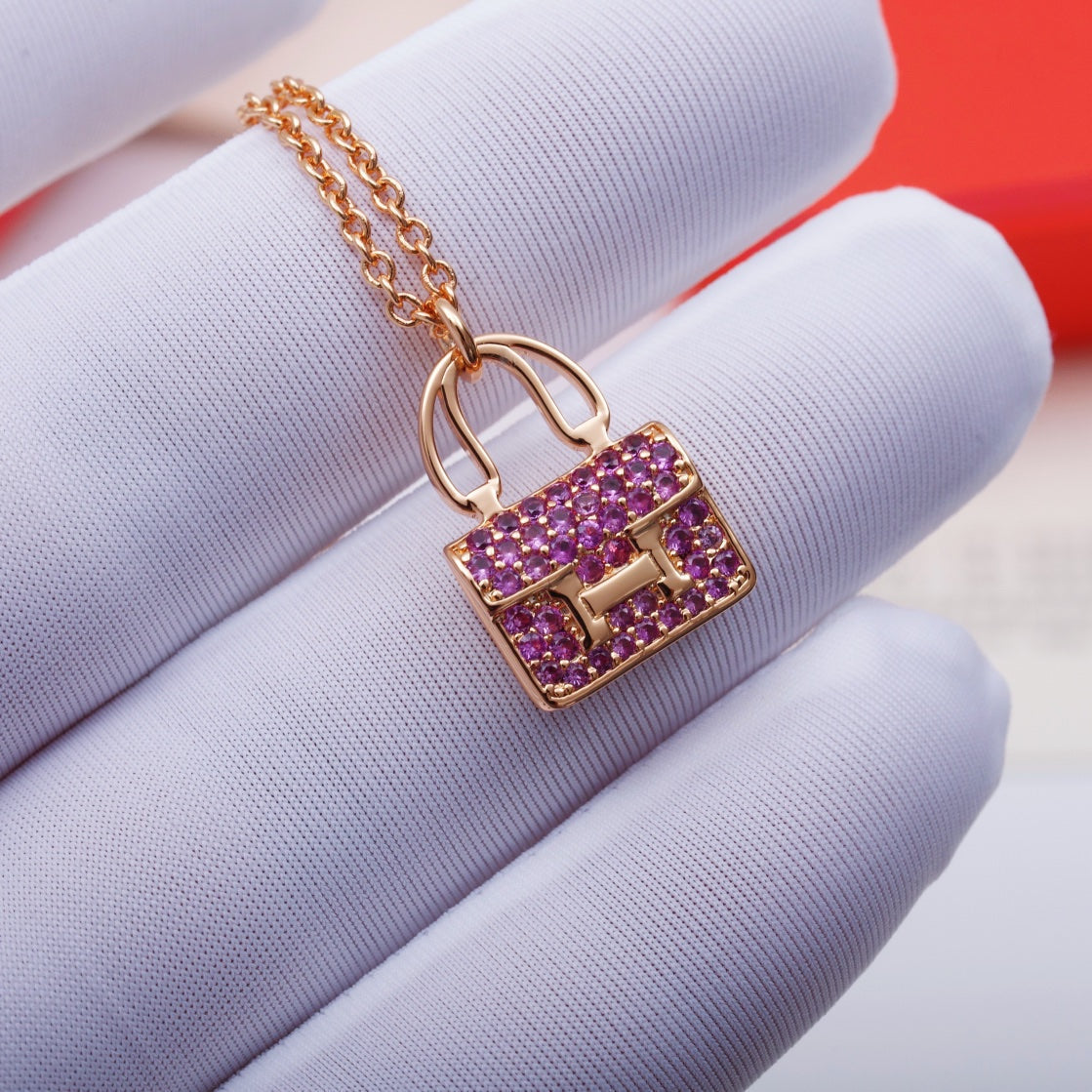 [LORA]CONSTANCE PEDANT PURPLE DIAMOND NECKLACE