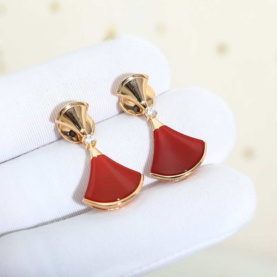 [LORA]DREAM Carnelian PINK GOLD EARRINGS