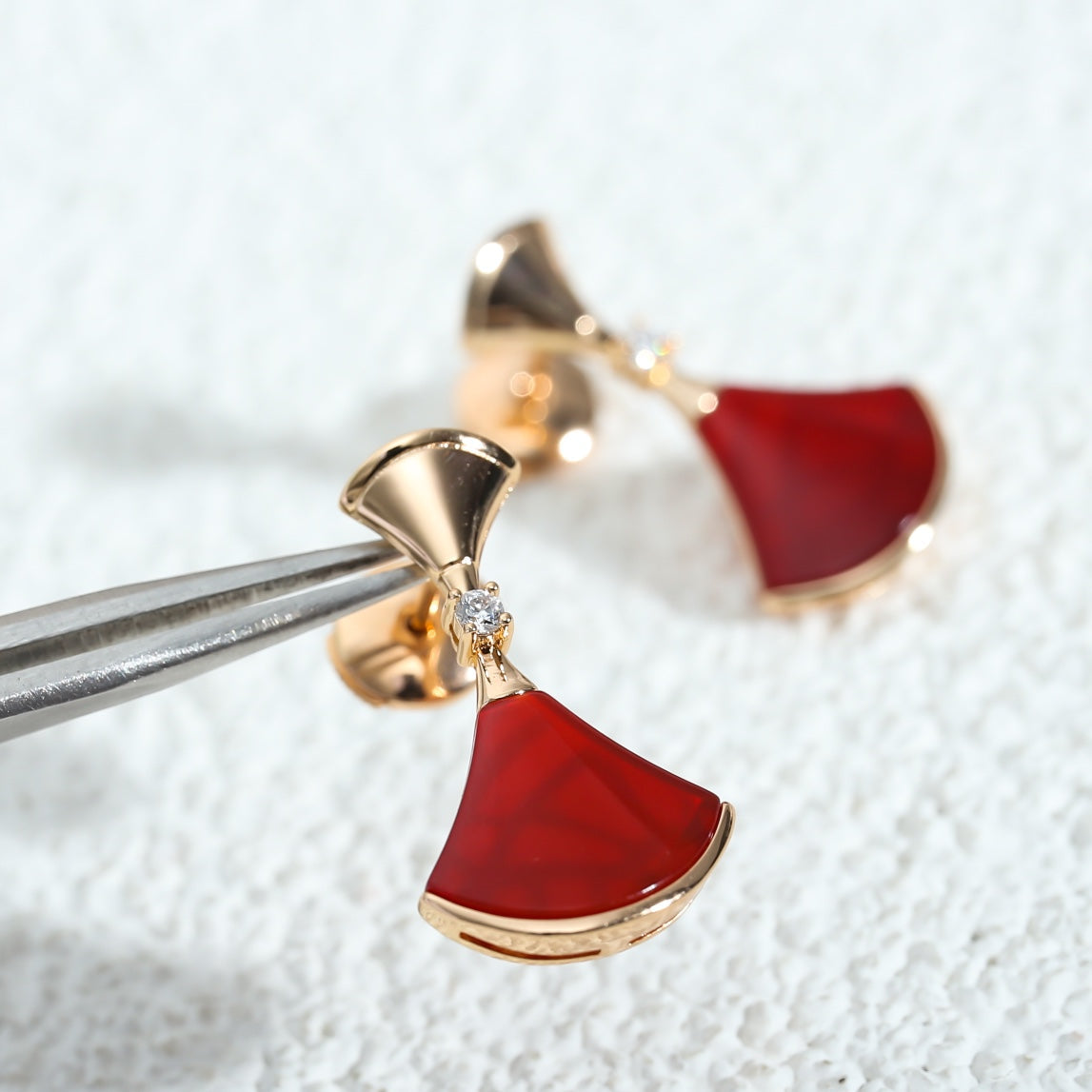 [LORA]DREAM Carnelian PINK GOLD EARRINGS