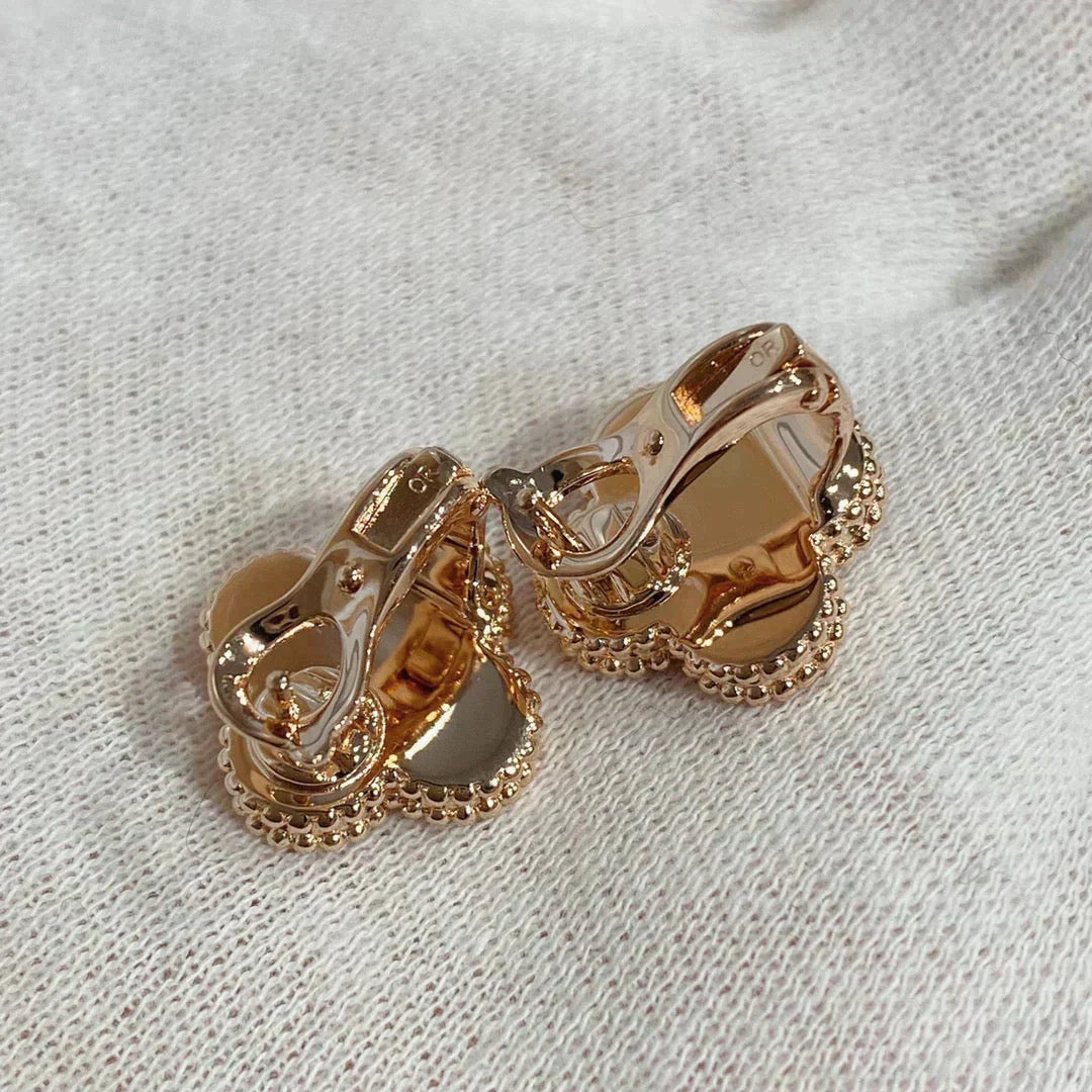 [LORA]CLOVER MEDIUM 1 MOTIFS CARNELIAN  DIAMOND earrings