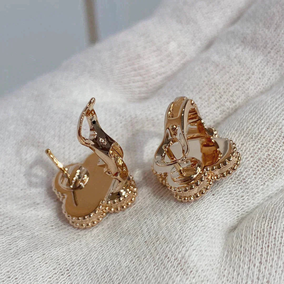 [LORA]CLOVER MEDIUM 1 MOTIFS CARNELIAN  DIAMOND earrings