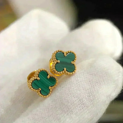 [LORA]CLOVER MINI 9.5MM MALACHITE  EARRINGS